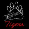 A claws of a tiger with clear and red animal rhinstone transfer for t-shirt