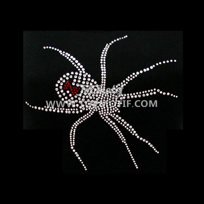Custom Crystal Spider Rhinestone Design Iron  …
