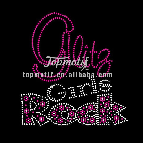 Bling T Shirt Transfers Glitz Girls Rock Custom Iron On Letters