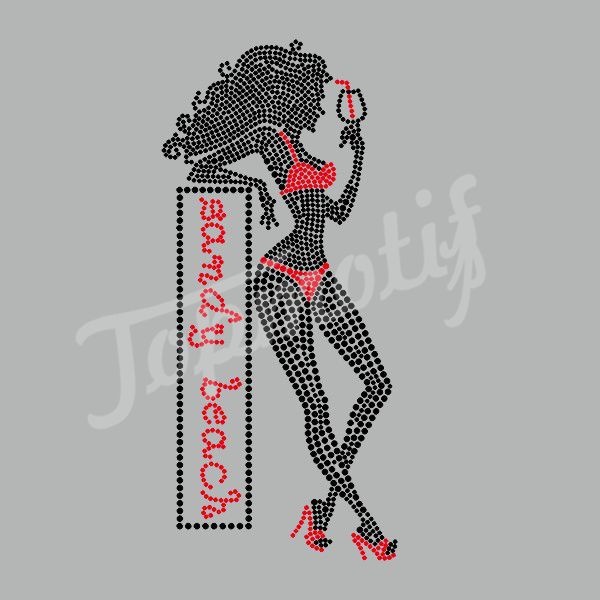 wholesale Sex Afro Girl iron on rhinestone transfer for lady`s clothes