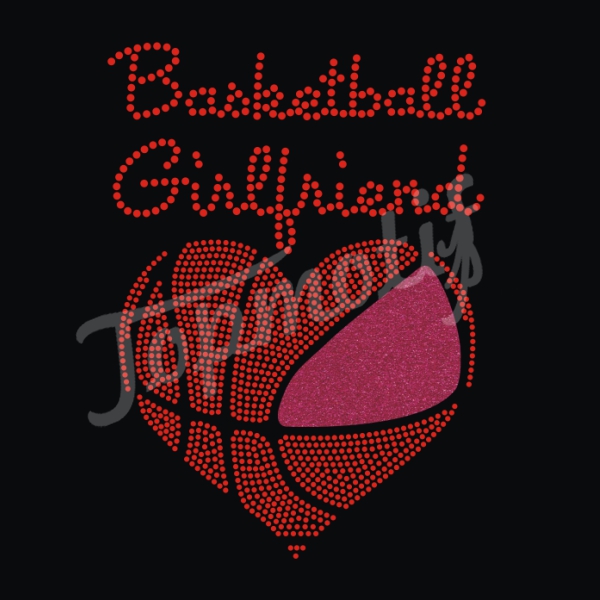 Basketball girlfriend rhinestone transfers mixed with glitter