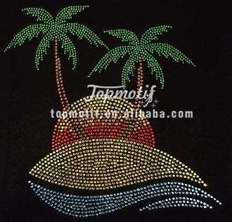 iron on transfer bling gorgeous Sunset Palm T …