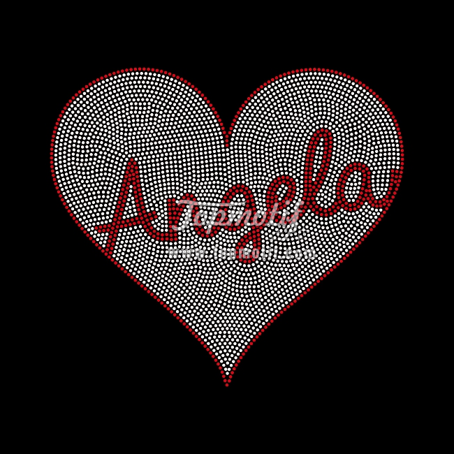 Valentines for Angela iron on shirt rhinestone bling