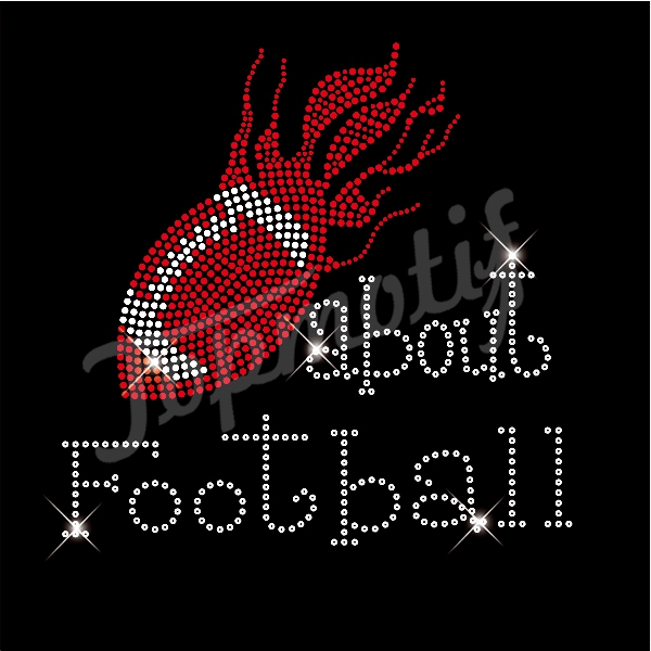 Hot sale wild about football rhinestone sequin transfer