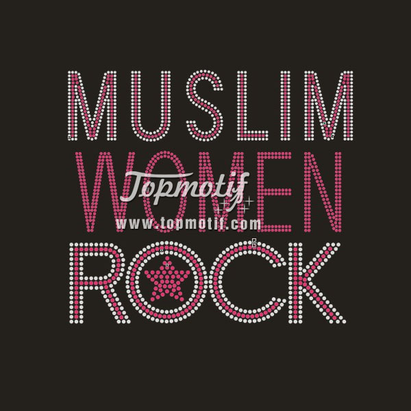 Muslim Women Rock Rhinestone Heat Transfer Designs
