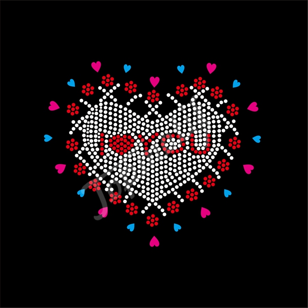 wholesale I Love You Heart Hotfix R …