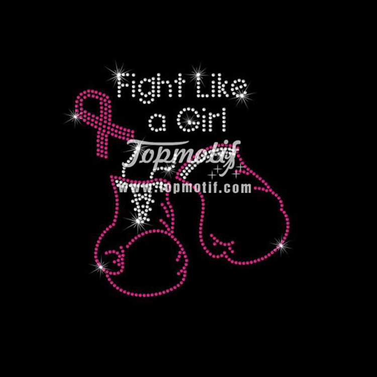 Hot Fix Designs Fight Like A Girl Iron On Motifs Clothes