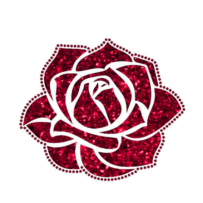 Hotfix red rose glitter and Rhinestone Transf …