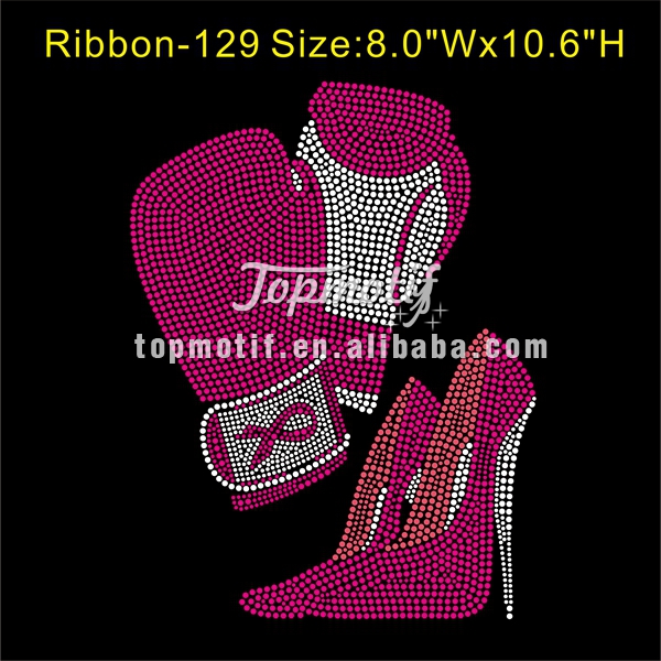 Hotfix Motifs Supplier Fighting Breast Cancer Riboon Iron Ons