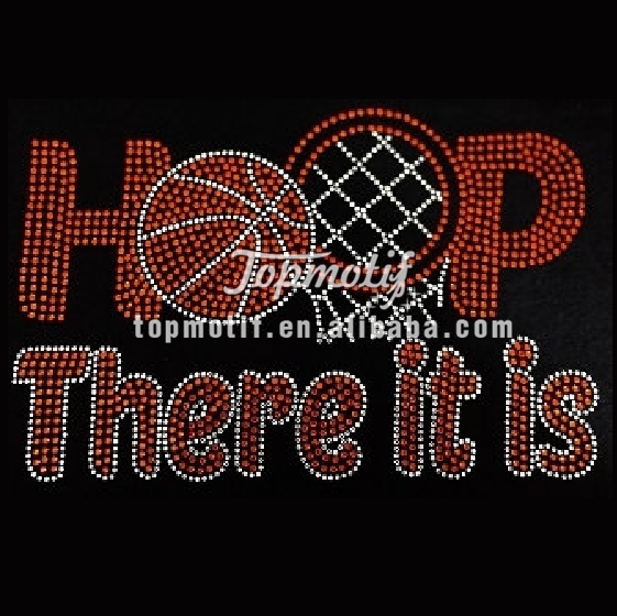 Hot Fix Bling Basketball Mom -Hoop there it is- Rhinestone Iron on Transfer
