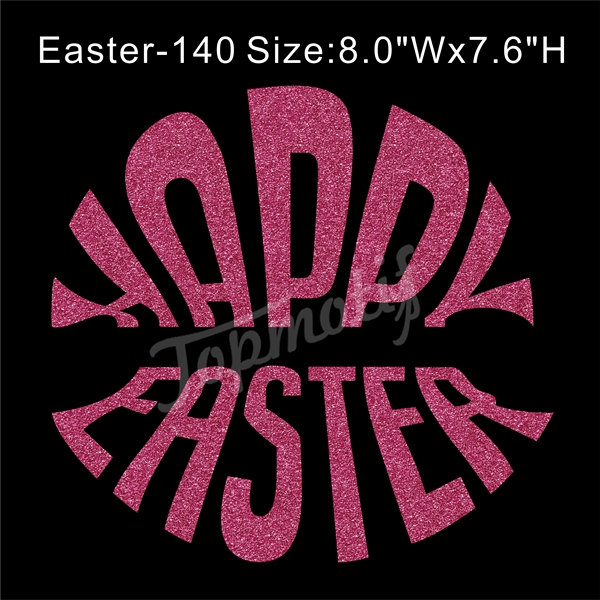 Happy Easter Iron On Glitter Transfer Wholesale T-Shirts Transfers