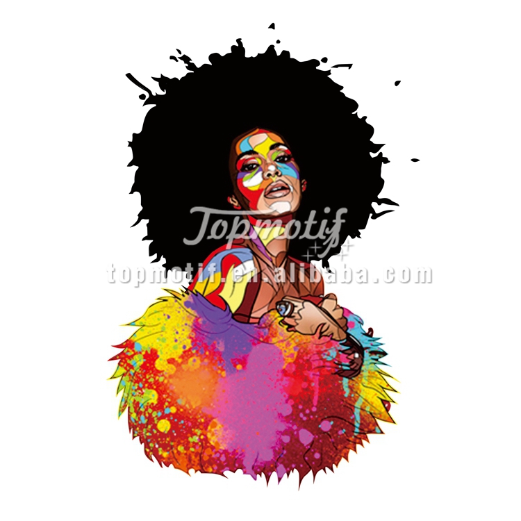 Afro Girl Design Custom heat transfers printing Vinyl design