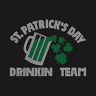 St.Patrick’s Day Drink Rhinestone Heat Tran …