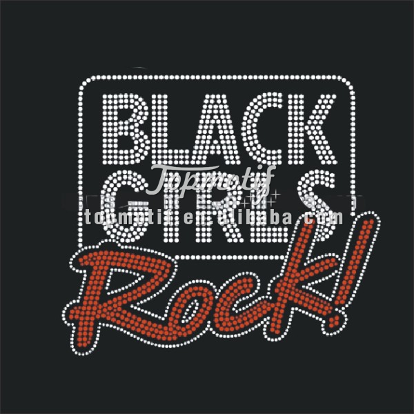 Black girls rock heat press rhinestone design transfer