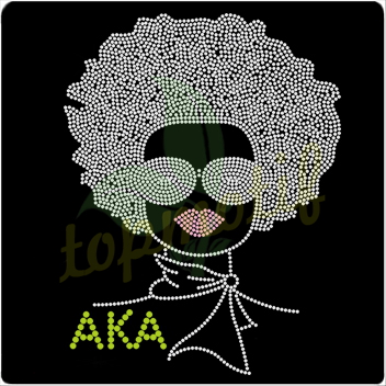 wholesale AKA Afro girl rhinestone  …