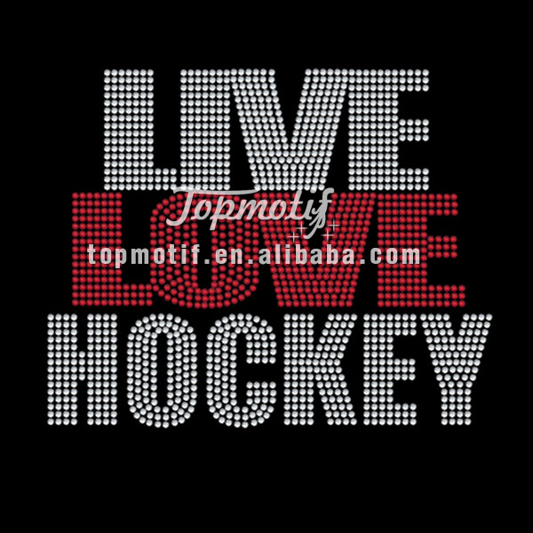 wholesale Live Love Hockey Rhinesto …