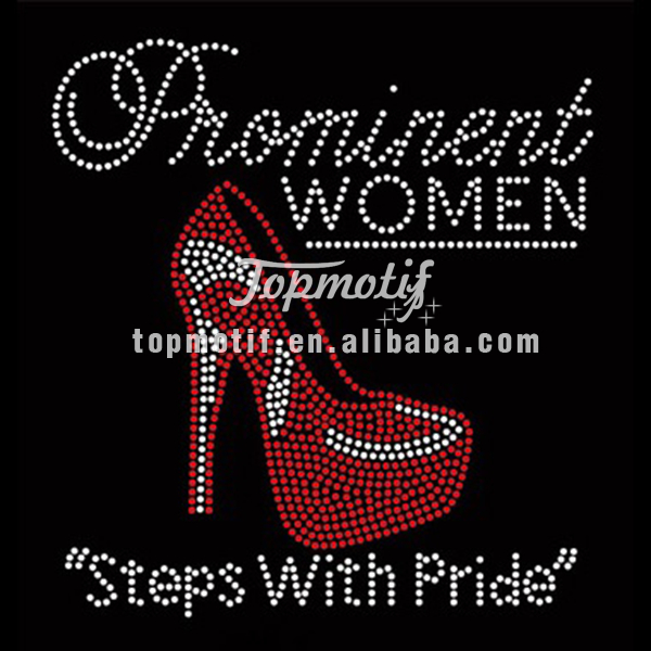 Women Dress Accessories Shirts Sticker High heel Shoes Patterns Rhinestone custom motif Transfer