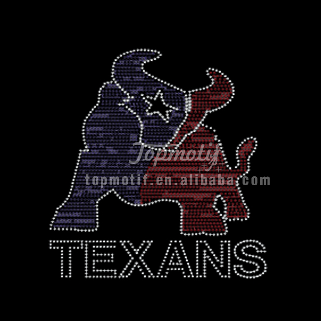 Wholesale custom red Texans buffalo rhinestone transfer