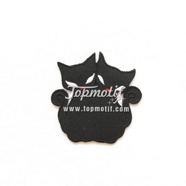 wholesale Heat Patch Black Cats Embroidered Decorative Patches