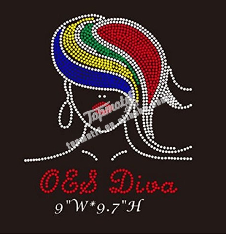DIY OES Diva Eastern Star Bling Rhinestone T-shirt Transfer