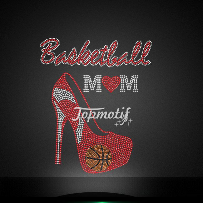 High Heel Motif Basketball Mom Rhinestone Dec …