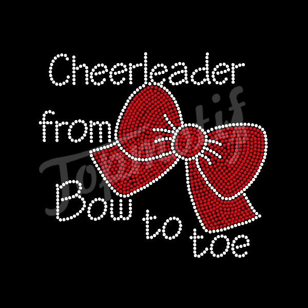 Cheerleader From Bow TO Toe With Bowknot Bowknot Heat Transfer Motif For Apparel