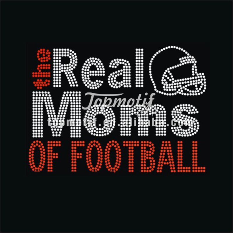 The real moms of football iron on rhinestone transfer motif