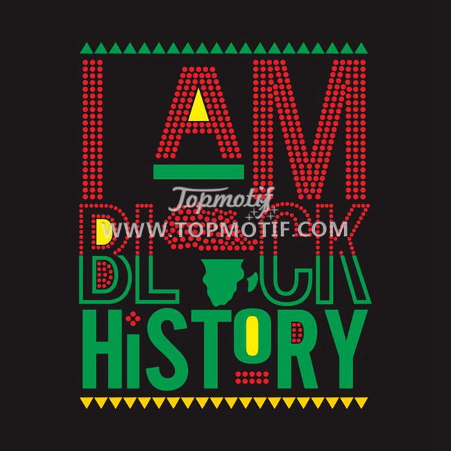 Heat  Transfer I am Black History Rhinestone  …