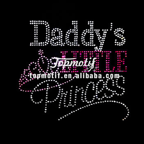 wholesale Daddy’s princess rhinestone iron on bling motifs for clothes