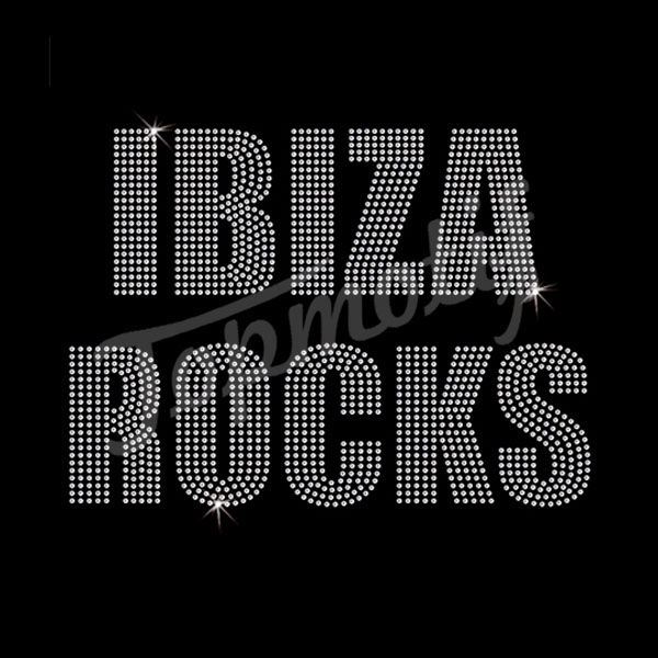 Iron On Rhinestone Hot Fix Transfer Bling Ibiza Rocks Crystal Motif