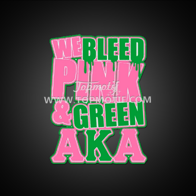 We Bleed Greek Pink AKA Letter PU Iron on Tra …