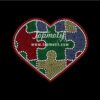 New style Heart Autism Awareness rhinestones for clothing