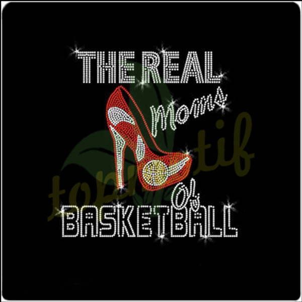 Crystal The Real Moms Basketball Sports Rhinestone Iron On Transfers Hot Fix Appliques