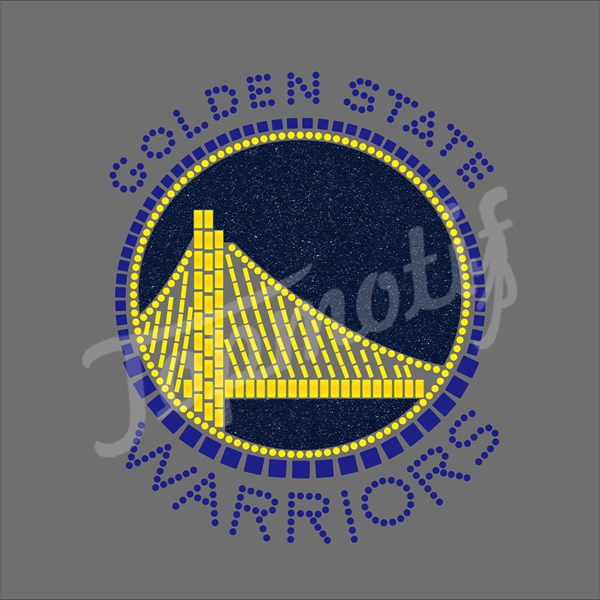 Hotsale Golden State Glitter Heat Transfers, Warriors Sport Team Rhinestone Transfers