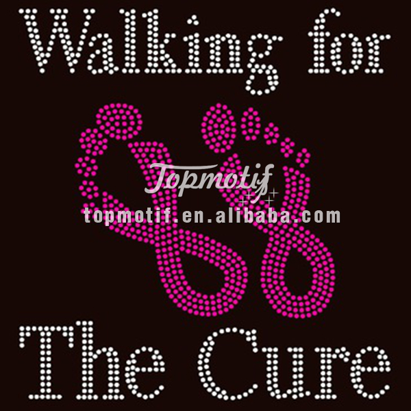 Walking for The Cure Transfers Rhinestone Motif Applqiue