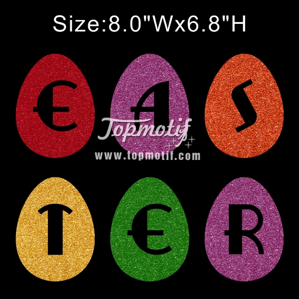 Glitter Vinyl Hotfix Eggs Easter Iron On Glitter Transfers