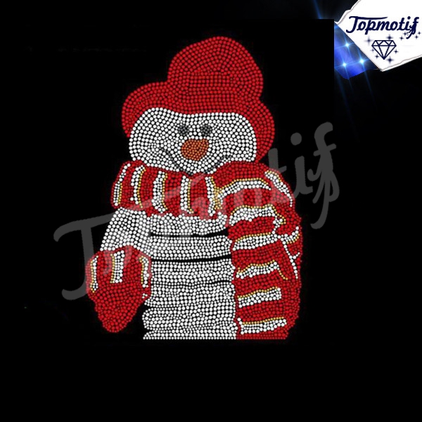Custom Rhinestone Snowman Christmas hotfix Motif