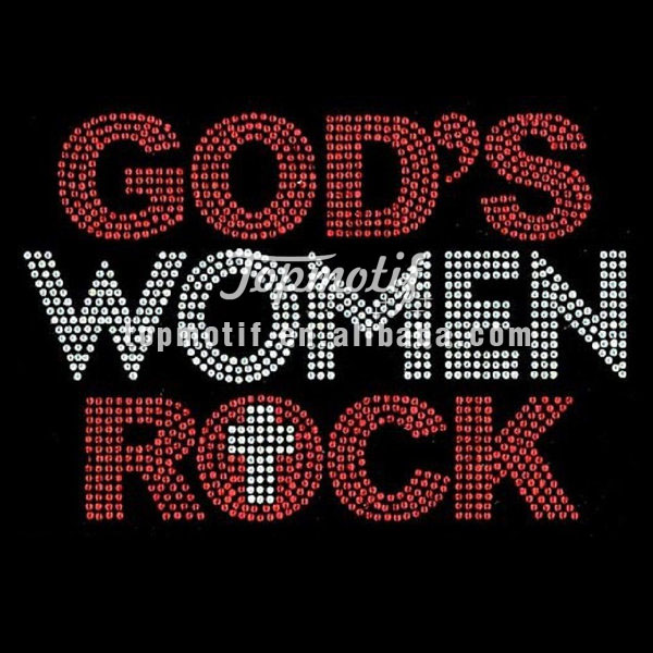 Heat Press Rhinestone Transfers God's Women Rock