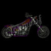 Purple Motorcycle Wholesale Rhinestone Heat Transfers