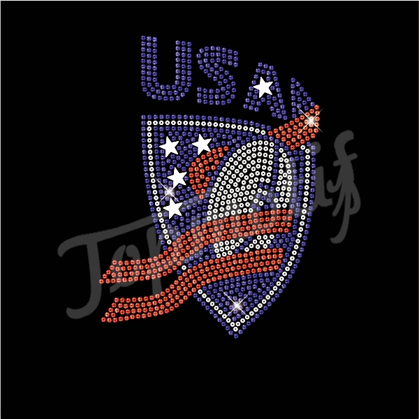 USA Football Heat Sequin Iron On Transfers For Football Tshirts