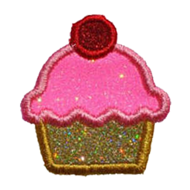 wholesale embroidery Cupcake Strawberry Vinyl Glitter Sparkle Iron Patch