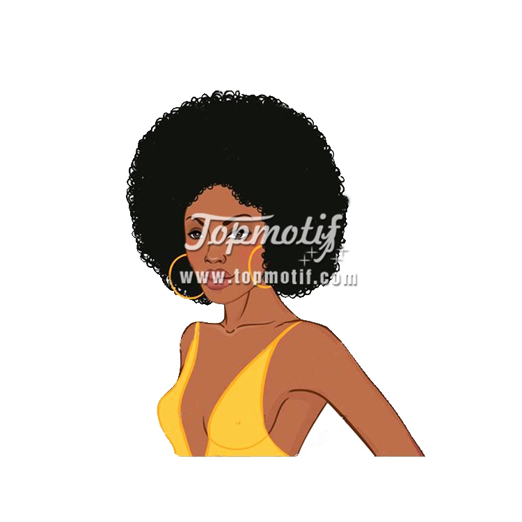 Afro Girl hotfix for clothing transfer printer paper