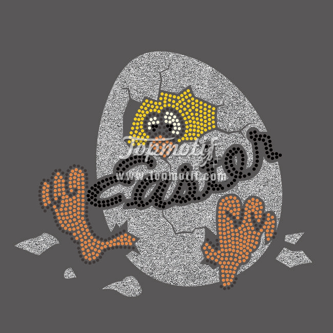 Rhinestone patterns Easter design for shirt iron on glitter vinyl