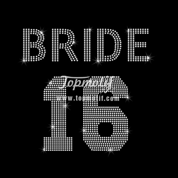 Motif Bride W/Numbers Iron On Bling Wholesale