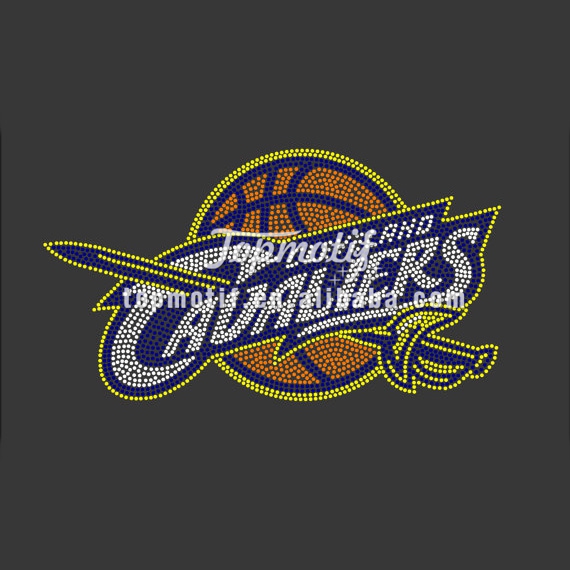 Basketball Transfers Cavaliers Rhinestones Tee Shirts Applqiue