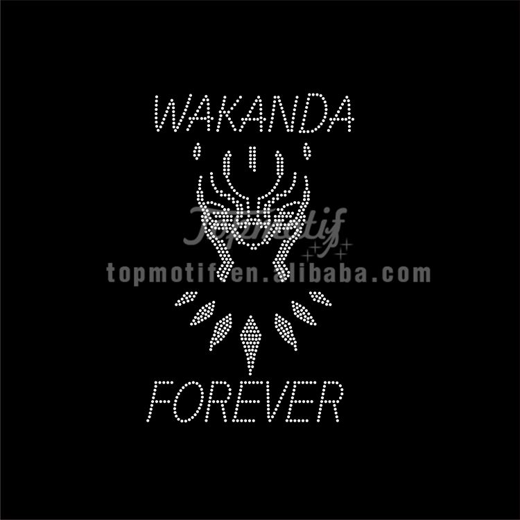 Wholesale wakanda forever rhinestone transfer designs