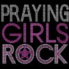 Praying Girls Rock (Fuchsia) Religious Rhinestone Transfer