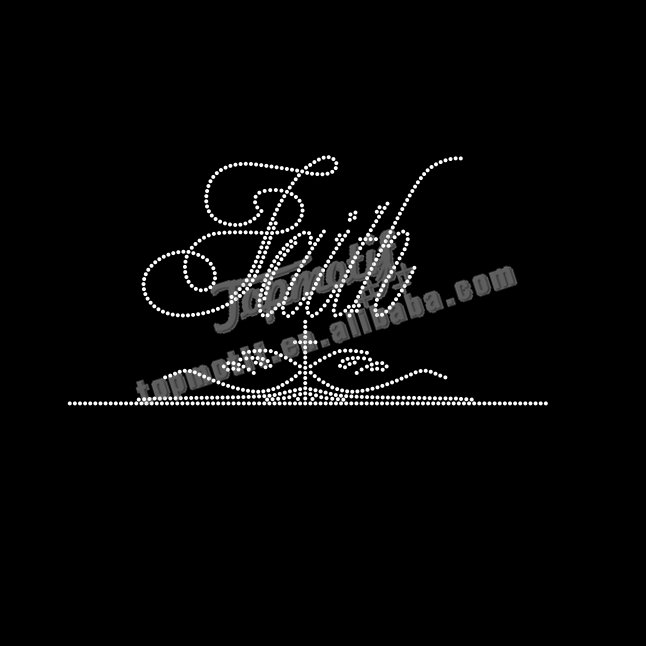 iron on faith design rhinestone transfers for t-shirt manufacturer