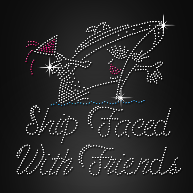 ship faced with friends hot fix rhinestone tr …