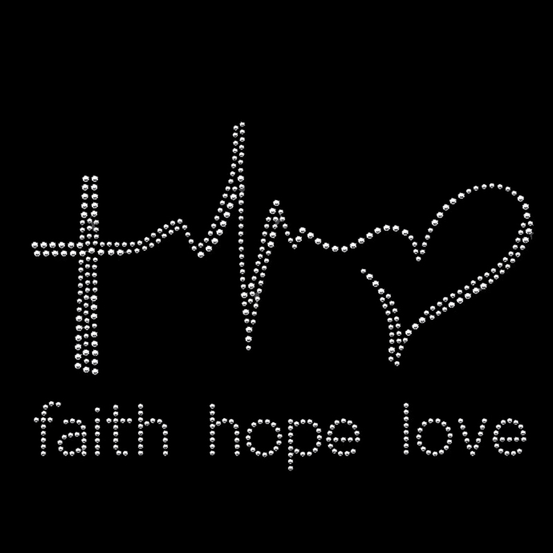 wholesale Faith love hope iron on h …